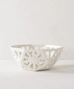 Convivial Geodesic Porcelain Fruit Bowl