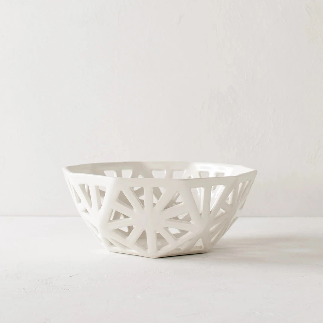 Convivial Geodesic Porcelain Fruit Bowl Convivial Geodesic Porcelain Fruit Bowl