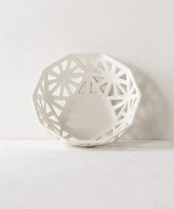 Convivial Geodesic Porcelain Fruit Bowl
