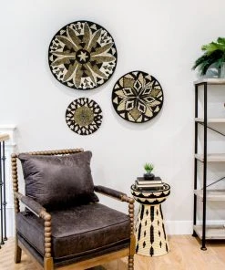 KAZI Home Goods Black Fleur Plate