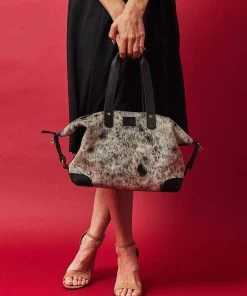 Abby Alley Ellen Handbag - Black Cow Hair Handcrafted