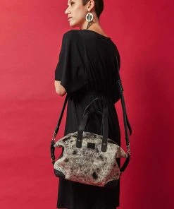 Abby Alley Ellen Handbag - Black Cow Hair Handcrafted