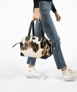 Abby Alley Ellen Handbag - Black Cow Hair Handcrafted