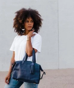 Abby Alley Handcrafted Ellen Handbag - Navy