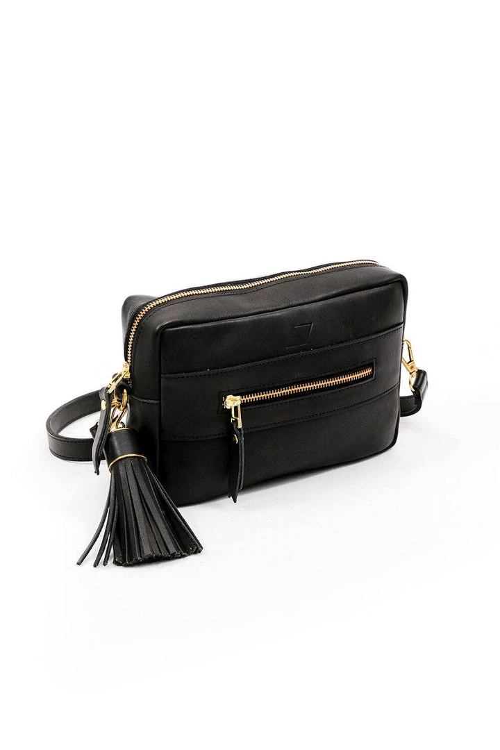 Abby Alley Essential Crossbody Bag - Black Handcrafted 1 Abby Alley Essential Crossbody Bag - Black Handcrafted