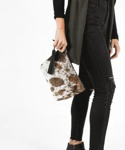 Abby Alley Handcrafted Keely Clutch - Black Cow Hair