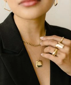 Abby Alley Jewelry Square Pendant Necklace