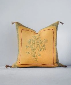 Soil To Studio Best Sellers Aditi Linen Throw PIllow Cover - Yellow