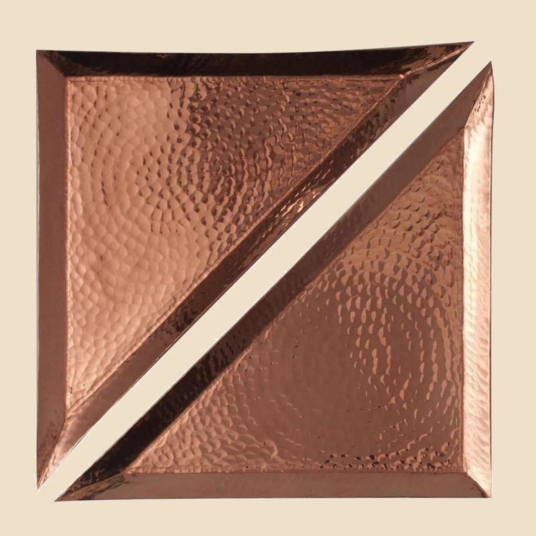 Sertodo Copper Aleppo Recycled Copper Triangular Platter Set Sertodo Copper Aleppo Recycled Copper Triangular Platter Set