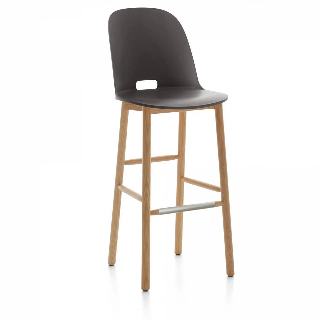 Emeco Alfi Recycled High Back Barstool - Ash Emeco Alfi Recycled High Back Barstool - Ash
