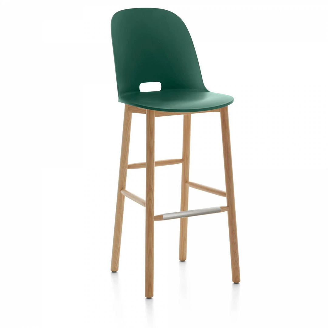 Emeco Alfi Recycled High Back Barstool - Ash Emeco Alfi Recycled High Back Barstool - Ash