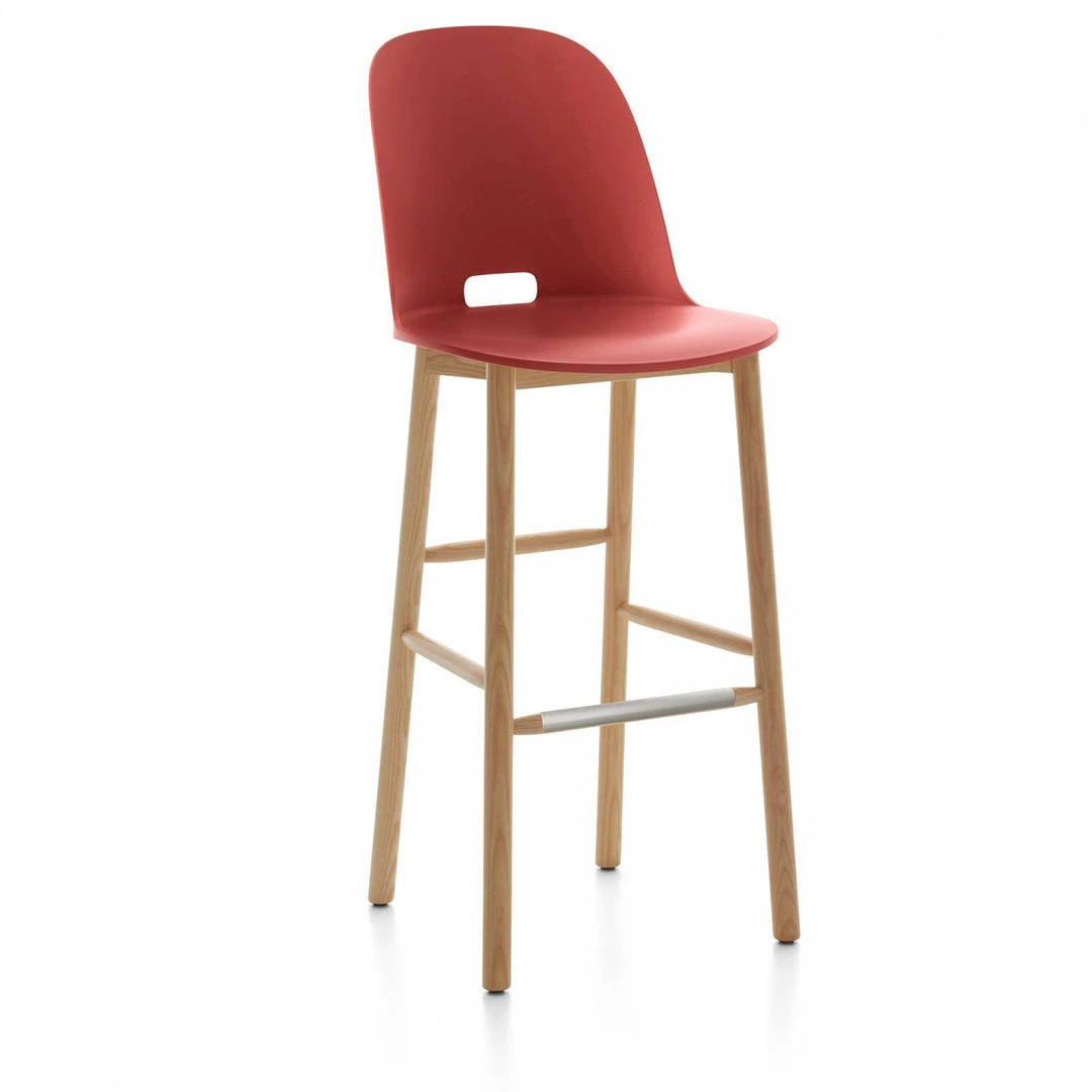 Emeco Alfi Recycled High Back Barstool - Ash Emeco Alfi Recycled High Back Barstool - Ash