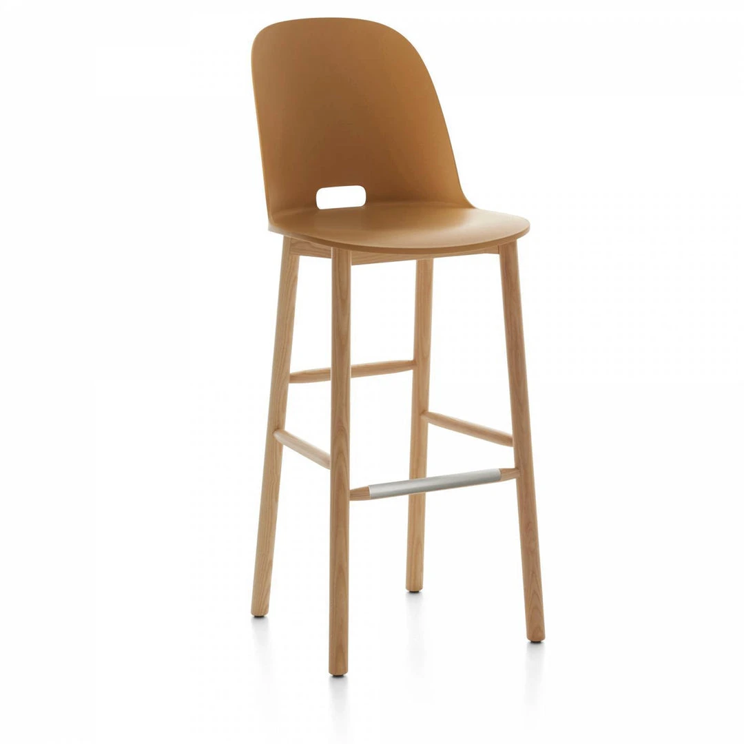 Emeco Alfi Recycled High Back Barstool - Ash Emeco Alfi Recycled High Back Barstool - Ash