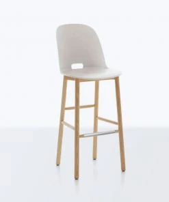 Emeco Alfi Recycled High Back Barstool - Ash