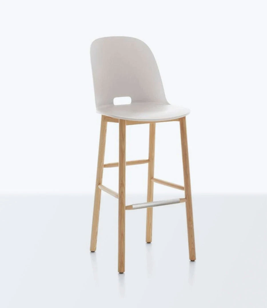 Emeco Alfi Recycled High Back Barstool - Ash Emeco Alfi Recycled High Back Barstool - Ash