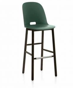 Emeco Furniture Alfi Recycled High Back Barstool - Dark Ash