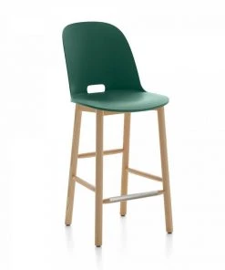 Emeco Alfi Recycled High Back Counter Stool - Ash