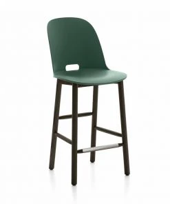 Emeco Furniture Alfi Recycled High Back Counter Stool - Dark Ash