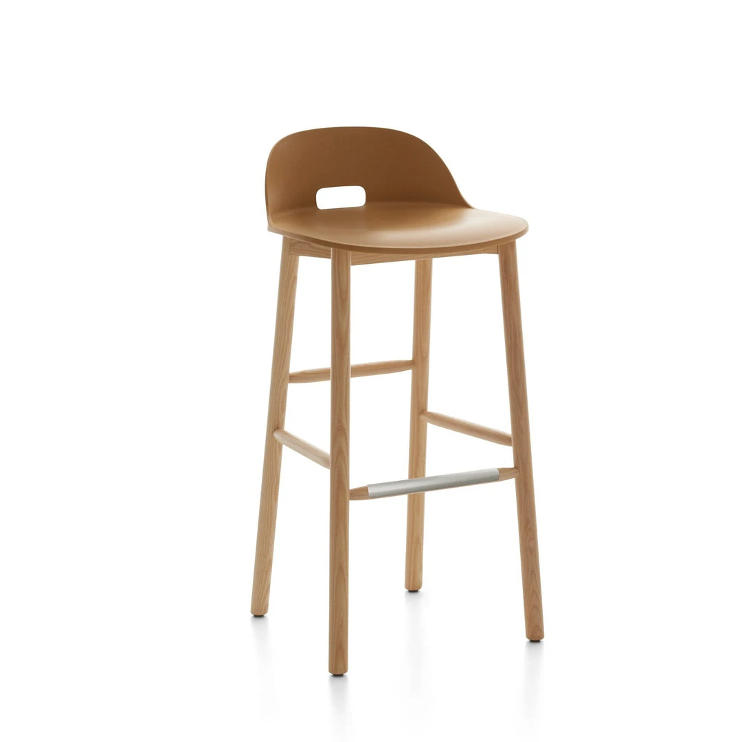 Emeco Alfi Recycled Low Back Barstool - Ash Emeco Alfi Recycled Low Back Barstool - Ash