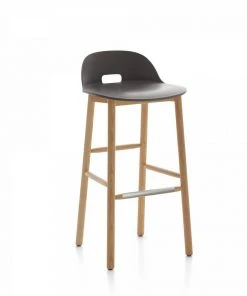 Emeco Alfi Recycled Low Back Barstool - Ash 4 Emeco Alfi Recycled Low Back Barstool - Ash