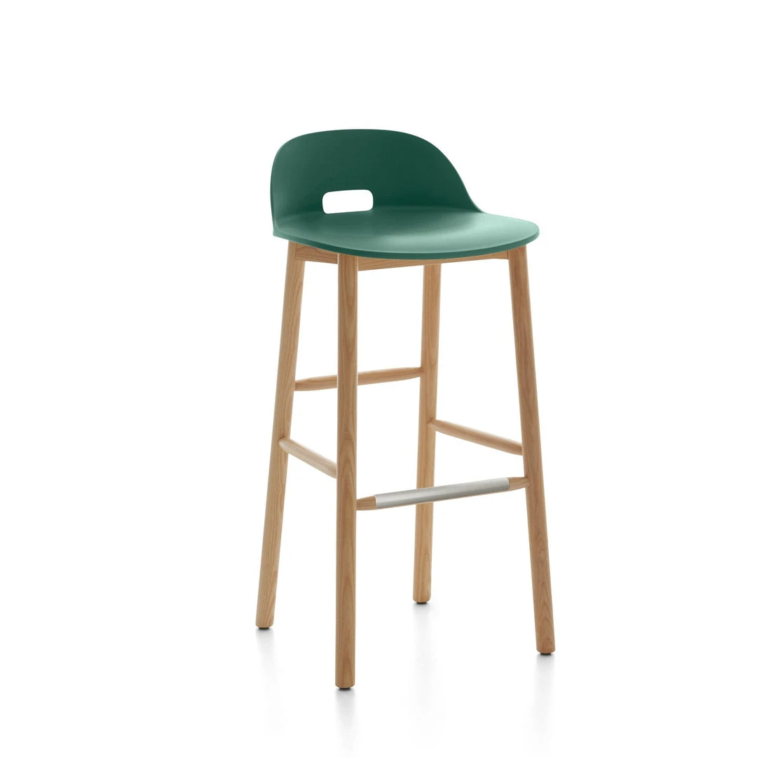 Emeco Alfi Recycled Low Back Barstool - Ash Emeco Alfi Recycled Low Back Barstool - Ash