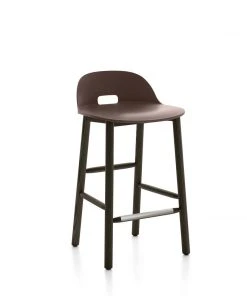 Emeco Alfi Recycled Low Back Barstool - Dark Ash Furniture