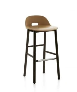 Emeco Alfi Recycled Low Back Barstool - Dark Ash Furniture