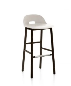 Emeco Alfi Recycled Low Back Barstool - Dark Ash Furniture
