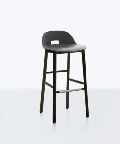Emeco Alfi Recycled Low Back Barstool - Dark Ash Furniture