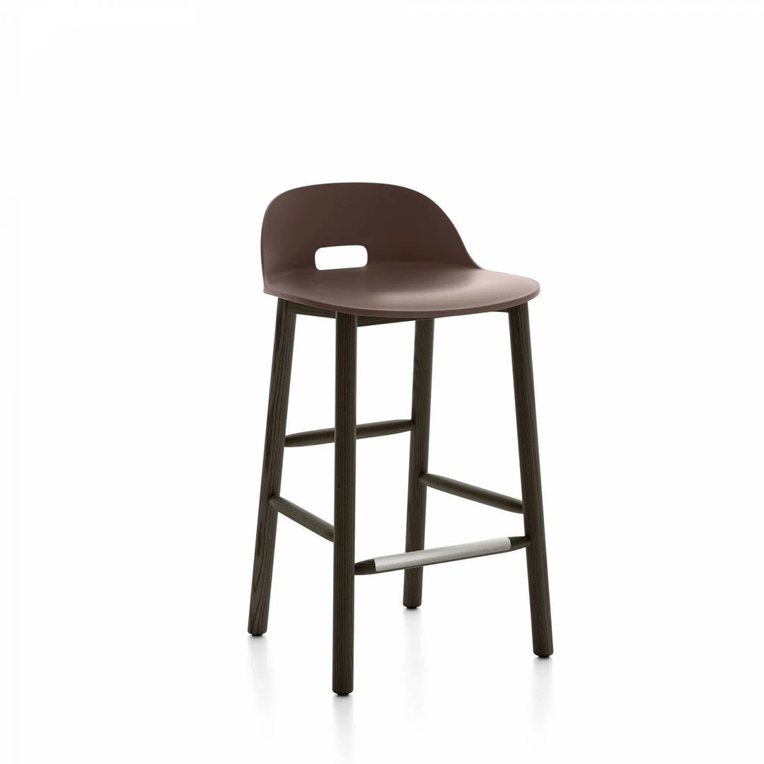 Emeco Furniture Alfi Recycled Low Back Counter Stool - Dark Ash Emeco Furniture Alfi Recycled Low Back Counter Stool - Dark Ash