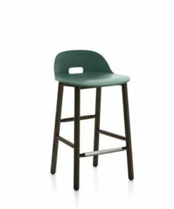 Emeco Furniture Alfi Recycled Low Back Counter Stool - Dark Ash 4 Emeco Furniture Alfi Recycled Low Back Counter Stool - Dark Ash