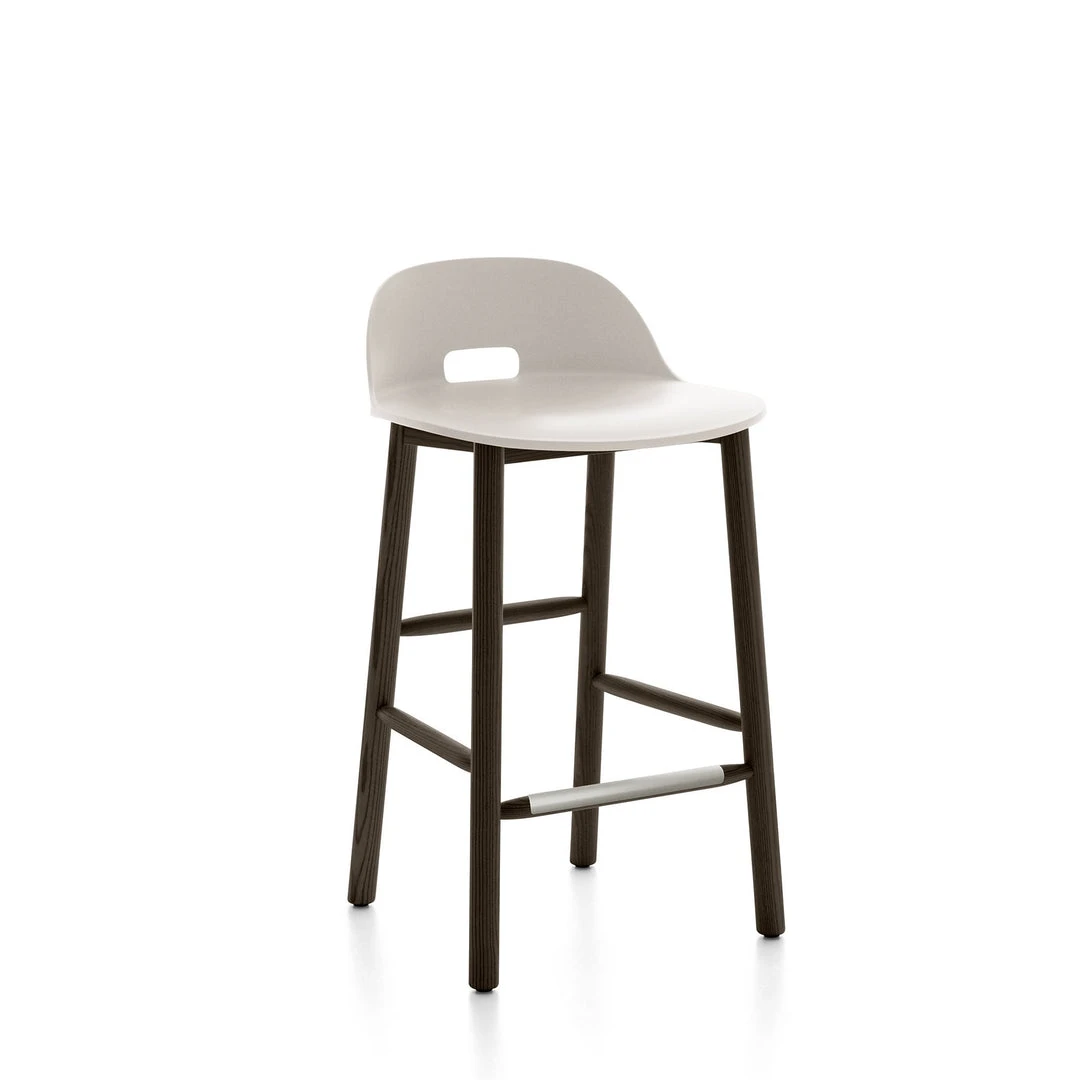 Emeco Furniture Alfi Recycled Low Back Counter Stool - Dark Ash Emeco Furniture Alfi Recycled Low Back Counter Stool - Dark Ash