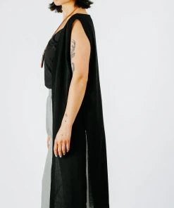 Altar Upcycled Crinkle Vest - Black