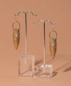 Iron Oxide Jewelry Brass Shield Earrings