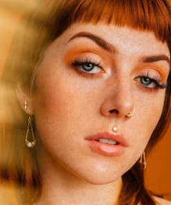 Iron Oxide Jewelry Little Lunar Earrings