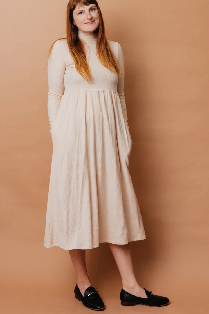 Altar Megumi Upcycled Dress - Oatmeal 4 Altar Megumi Upcycled Dress - Oatmeal