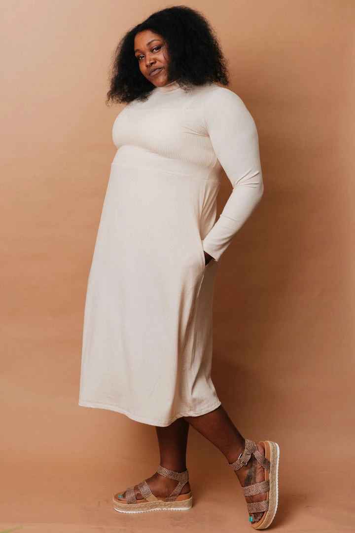 Altar Megumi Upcycled Dress - Oatmeal 3 Altar Megumi Upcycled Dress - Oatmeal