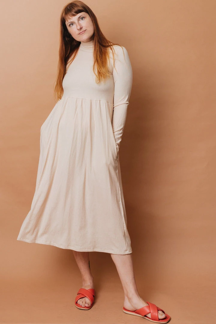 Altar Megumi Upcycled Dress - Oatmeal 1 Altar Megumi Upcycled Dress - Oatmeal