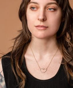 Iron Oxide Mini Waxing Moon Necklace