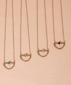 Iron Oxide Mini Waxing Moon Necklace