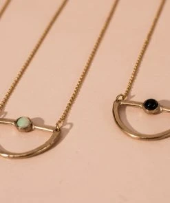 Iron Oxide Mini Waxing Moon Necklace