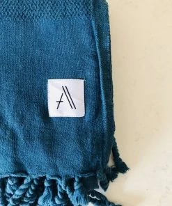 Amante Marketplace Best Sellers Arete Turkish Towel / Throw Blanket - Petrol Blue