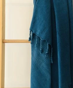 Amante Marketplace Best Sellers Arete Turkish Towel / Throw Blanket - Petrol Blue