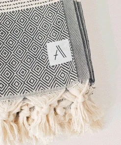 Amante Marketplace Best Sellers Magis Diamond Turkish Blanket - Black