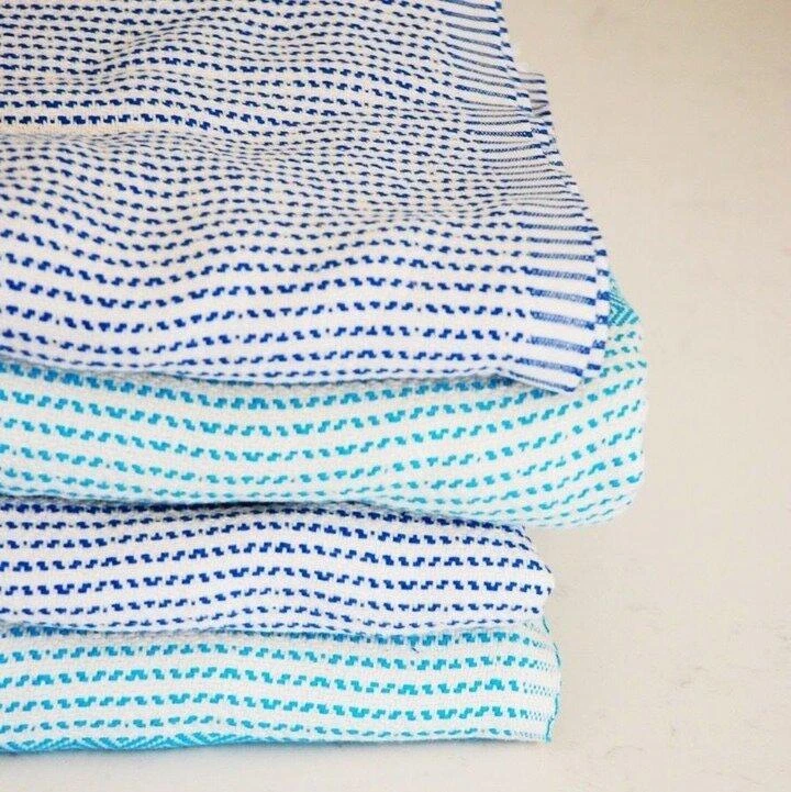 Amante Marketplace Magis Diamond Turkish Towel / Throw Blanket - Blue Amante Marketplace Magis Diamond Turkish Towel / Throw Blanket - Blue