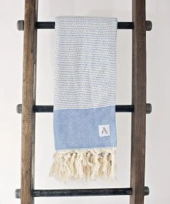 Amante Marketplace Magis Diamond Turkish Towel / Throw Blanket - Blue
