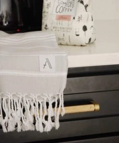 Amante Marketplace Home Goods Teleios Turkish Hand Towel - Gray