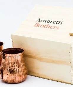 Amoretti Brothers Engraved Recycled Copper Mug Set