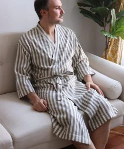 Anatolico Home Goods Gray Unisex Turkish Robe