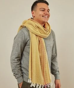 Anatolico Matia Turkish Blanket / Scarf - Mustard